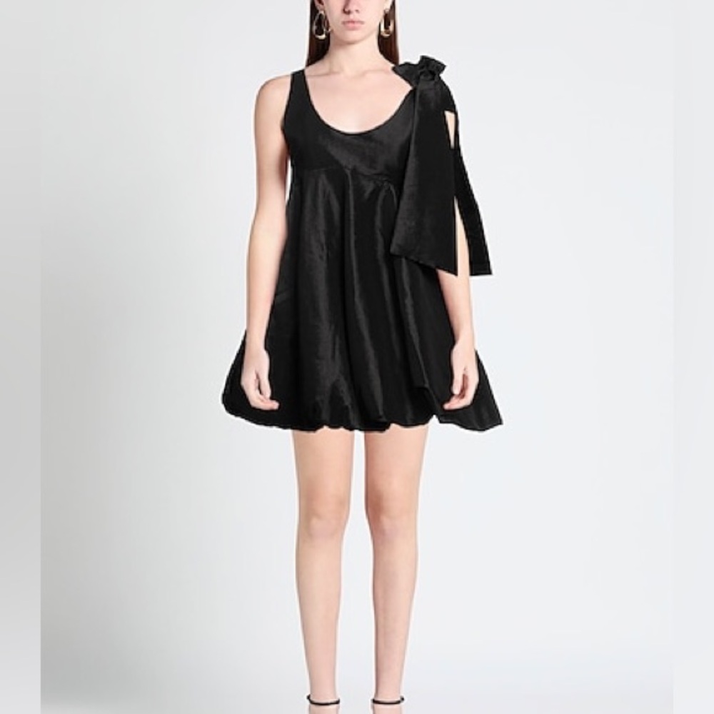 Kika Vargas Black Mini Dress with Bow Detail